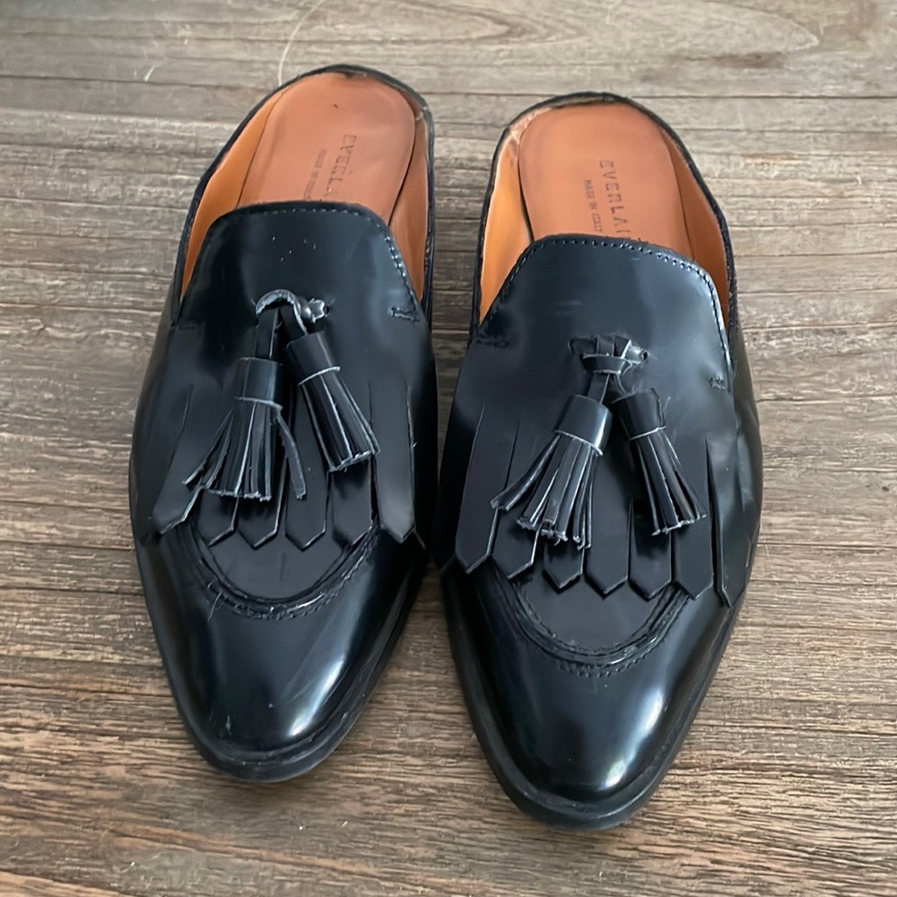 Everlane loafers. Black, slip on.